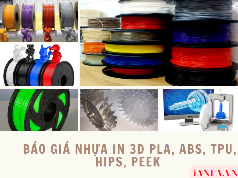 Báo giá Nhựa in 3D PLA, ABS, TPU, HIPS, PEEK 01/2023